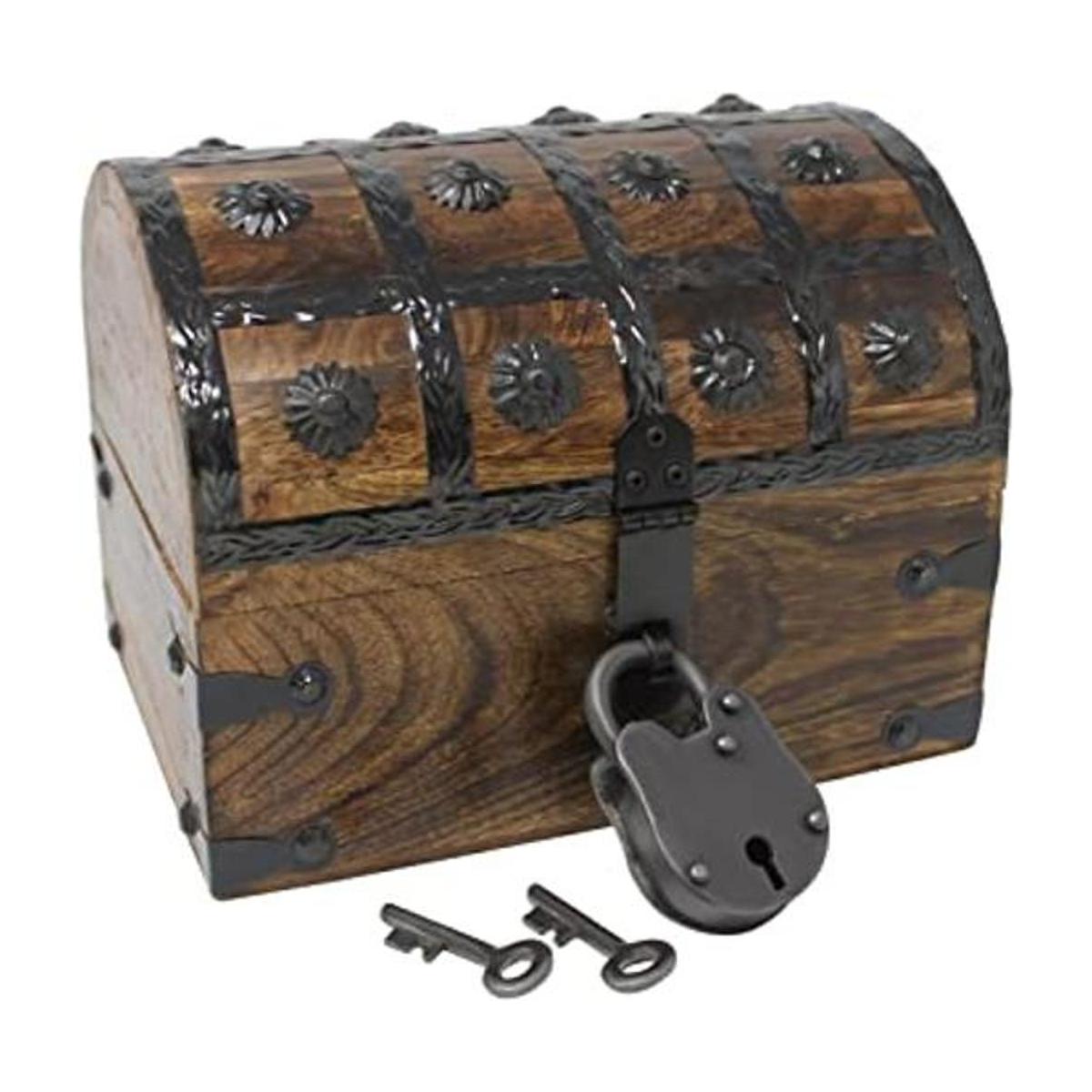 Nautical Cove Cofre del tesoro pirata con cerradura de