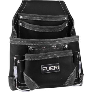FUERI Bolsa de herramientas de cuero negro para_1