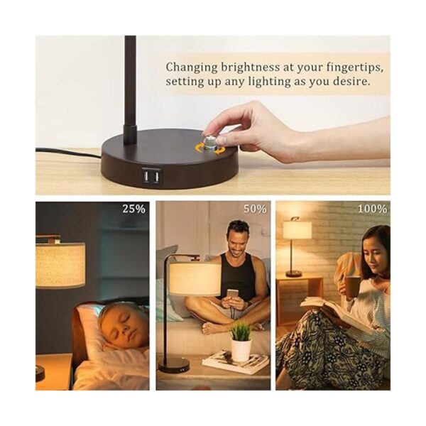 Lámpara de mesa auxiliar con dos puertos USB lámpara de_4