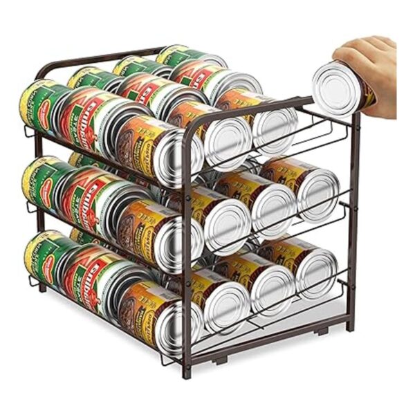Organizador de latas apilable para despensa paquete de 2_6