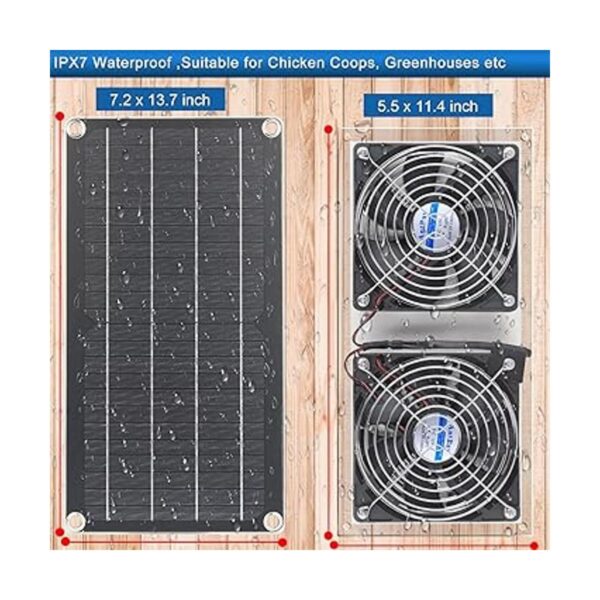 AntPay Kit de ventilador de panel solar ventilador dual_3
