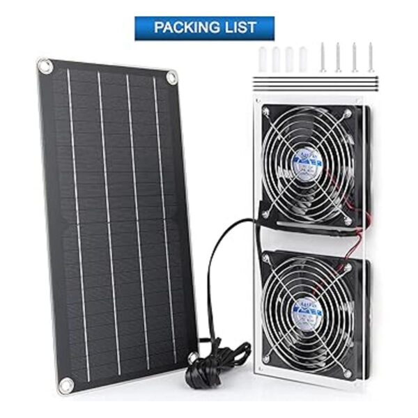 AntPay Kit de ventilador de panel solar ventilador dual_6