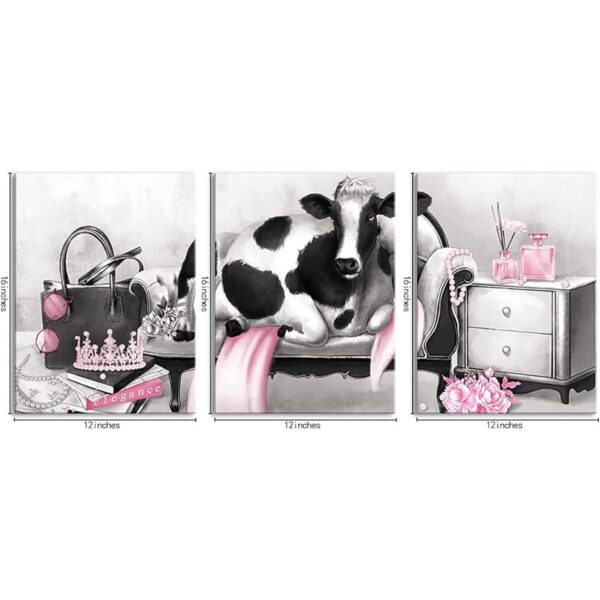 Kalormore Pink Glam Fashion Canvas Poster Elegante Vaca_5