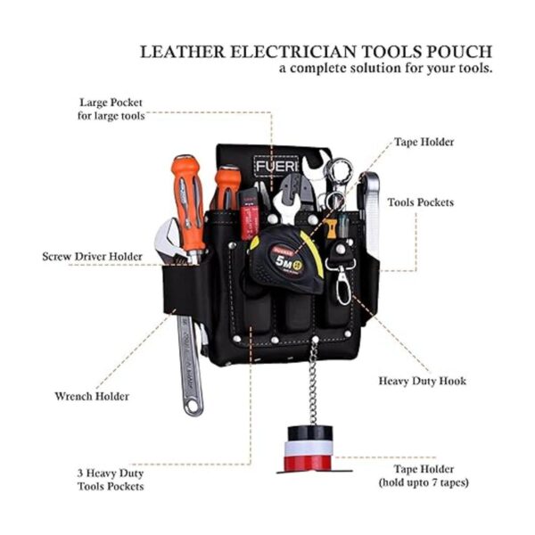 FUERI Kit profesional de 4 bolsillos para herramientas de