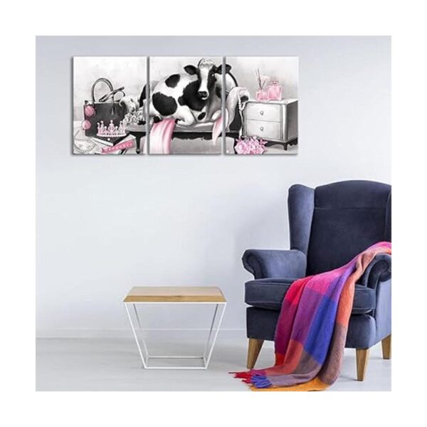 Kalormore Pink Glam Fashion Canvas Poster Elegante Vaca_4
