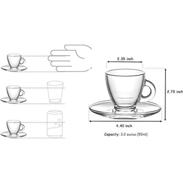 Tazas de expreso vasos de expreso de vidrio transparente