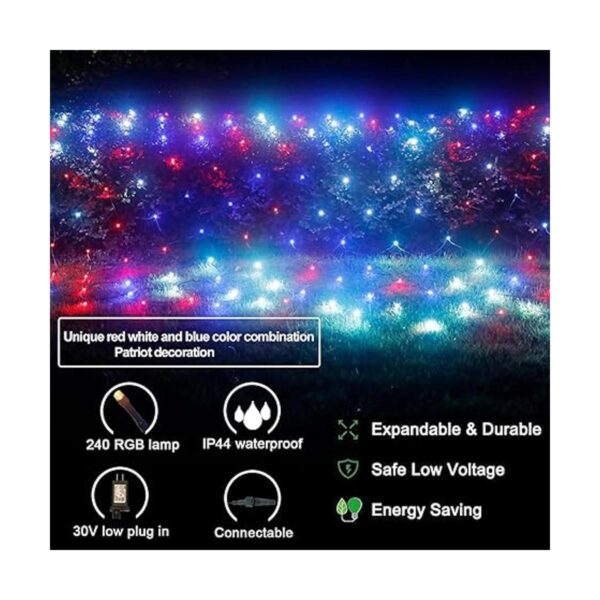 Luces de red de Navidad de 14.8 x 5 pies 240 luces LED_2