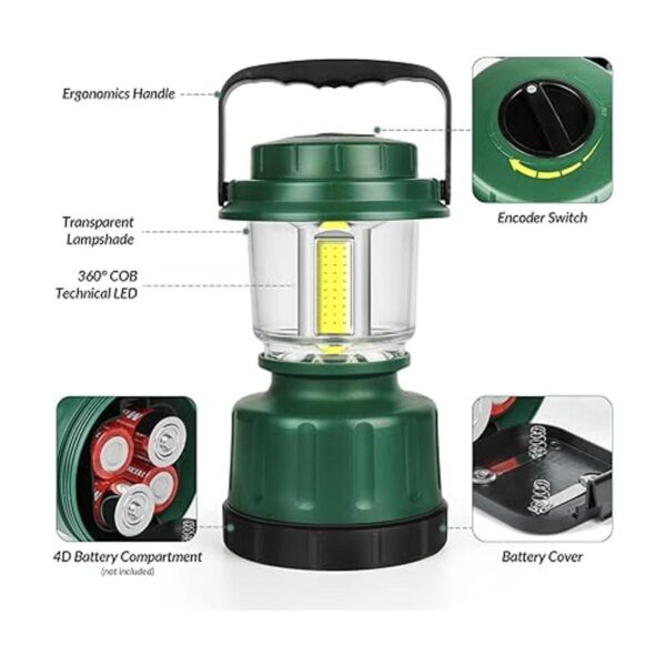 Linterna LED de camping linterna de batería COB 4D con_2