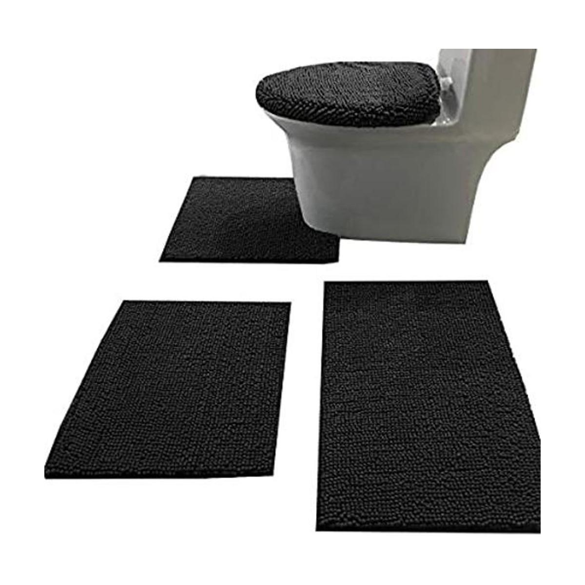 Madeals Juego de tapetes de baño 3 piezas con contorno