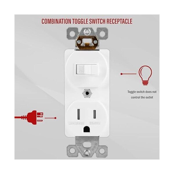 ENERLITES Interruptor de palanca combinado de un solo polo