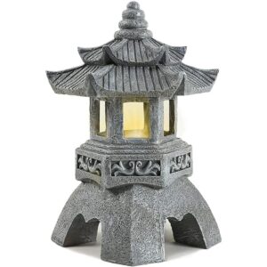 Lovely Ran Estatua solar de dos capas de farol de pagoda_1