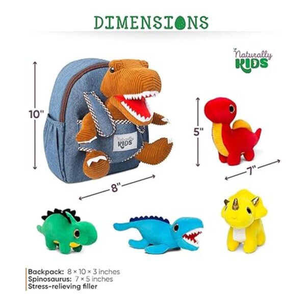 Naturally KIDS Juego de juguetes de peluche de dinosaurio_3
