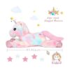 Muiteiur Almohada de peluche grande de unicornio suave con_3