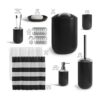 Clara Clark Juego de accesorios de baño negros juego de