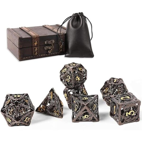AncientDeer Juego de dados DND de 7 piezas DD de cobre_1