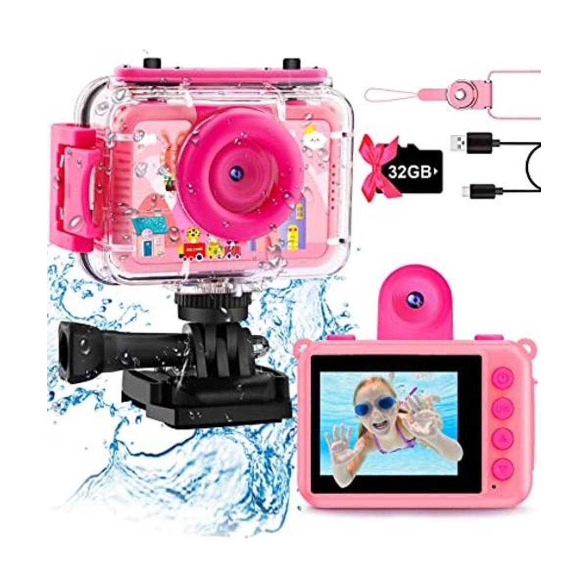 GKTZ Cámara impermeable para niños 180 rotatorias 1080P