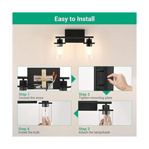 EDISHINE Lámpara de tocador de baño 2 lámparas de baño_5