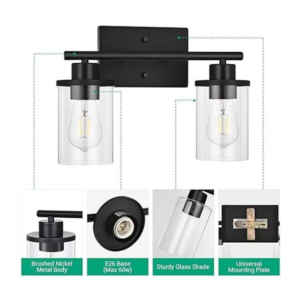 EDISHINE Lámpara de tocador de baño 2 lámparas de baño_2