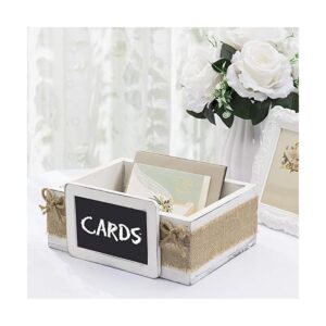 MyGift Caja decorativa de mesa de madera blanca vintage_1