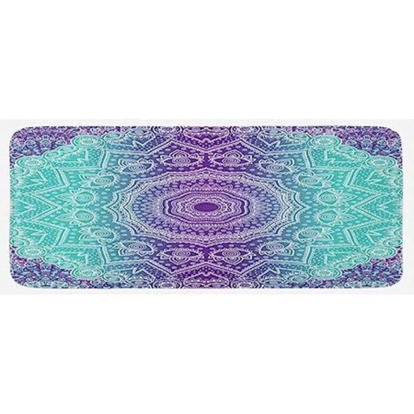 Ambesonne Tapete de cocina morado y turquesa hippie con_1
