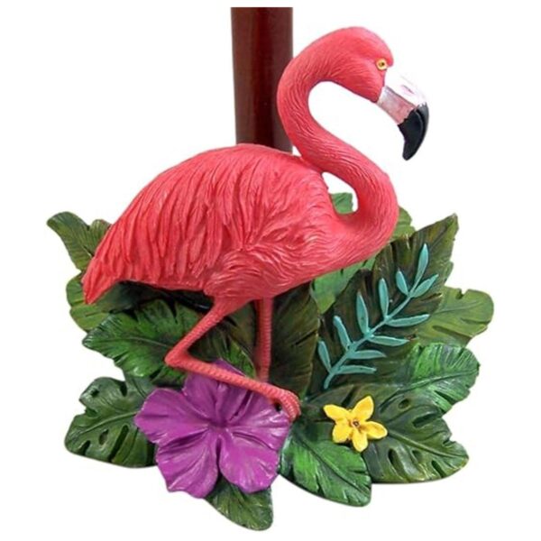 Tropical Flamingo y palma hoja papel toallero soporte 15_2