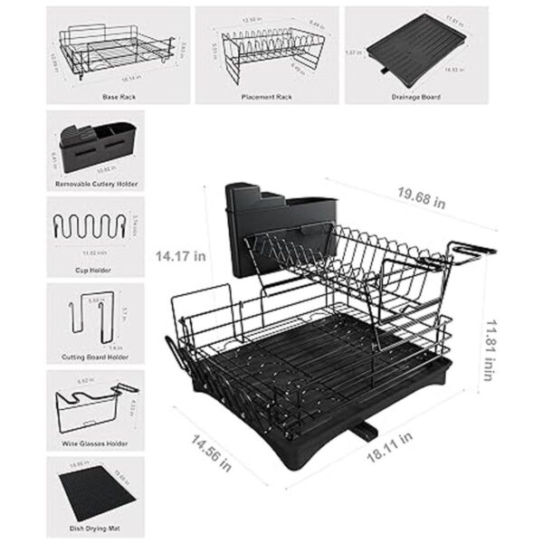 Majalis Escurridor de platos 2 niveles de acero_6