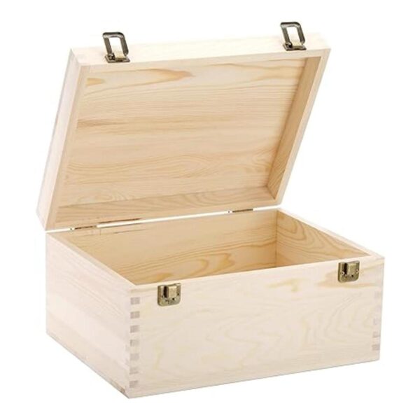 Frcctre Extral Caja de madera grande sin acabar caja de