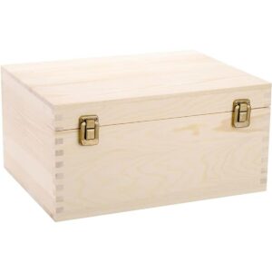 Frcctre Extral Caja de madera grande sin acabar caja de