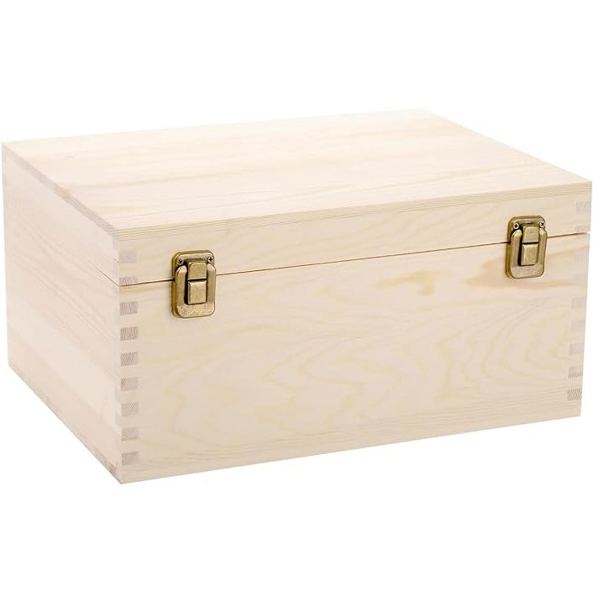 Frcctre Extral Caja de madera grande sin acabar caja de