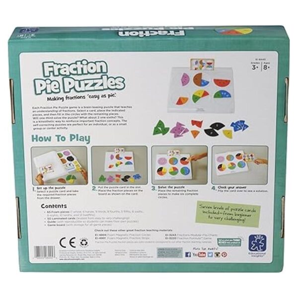 Educational Insights fracción pie Puzzles Multiple