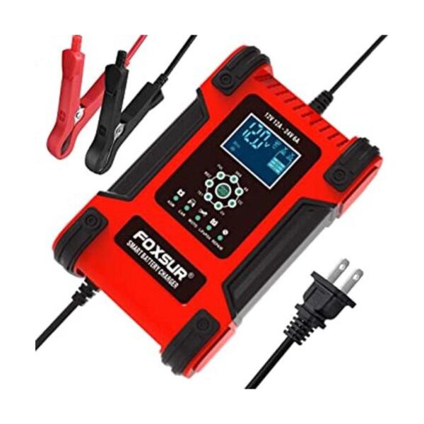 Foxsur Cargador rápido de batería de coche de 12 V24 V 12_1