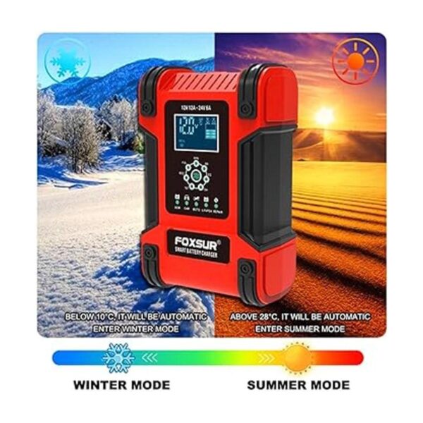 Foxsur Cargador rápido de batería de coche de 12 V24 V 12_2