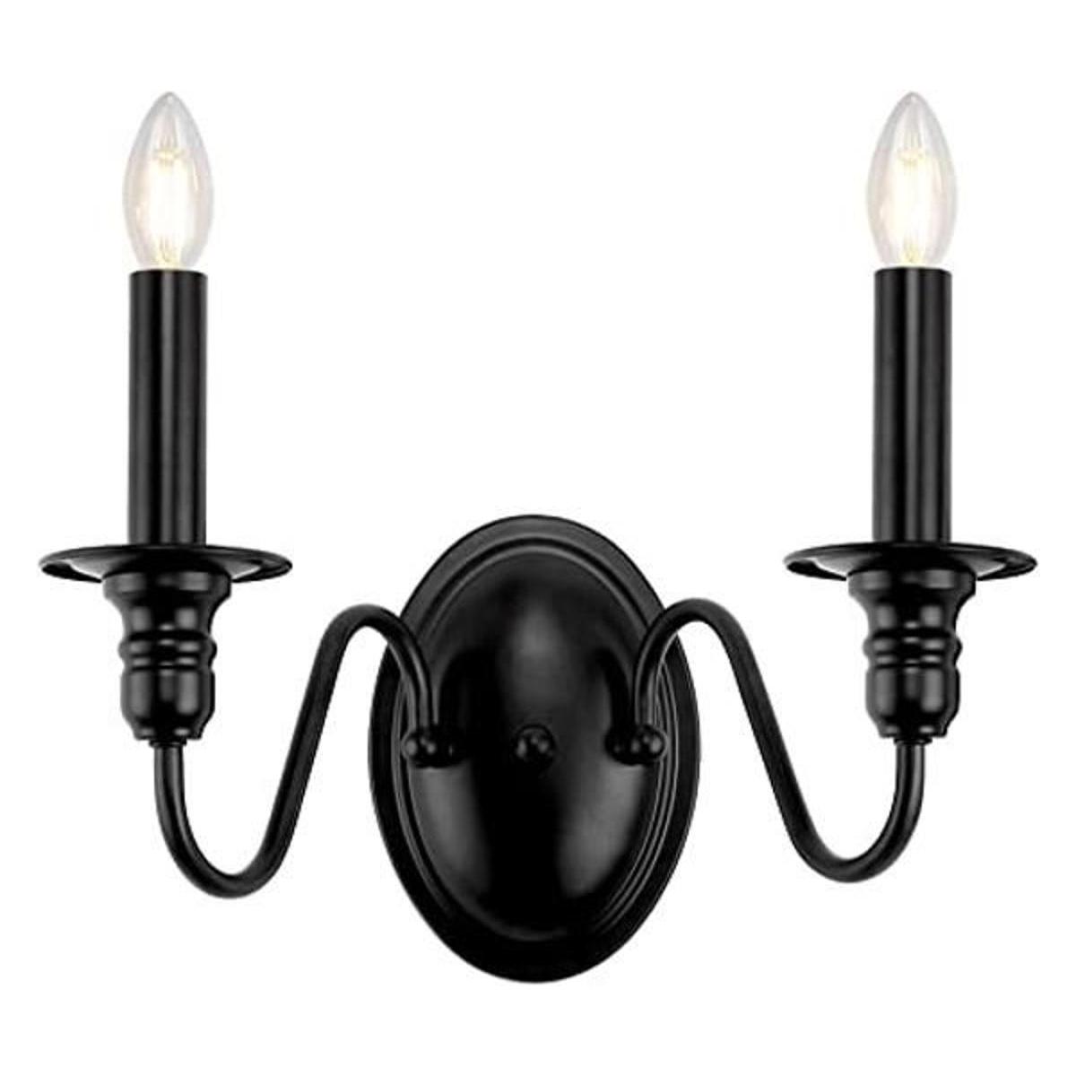 KMaiPem Apliques de pared de vela apliques negros mate
