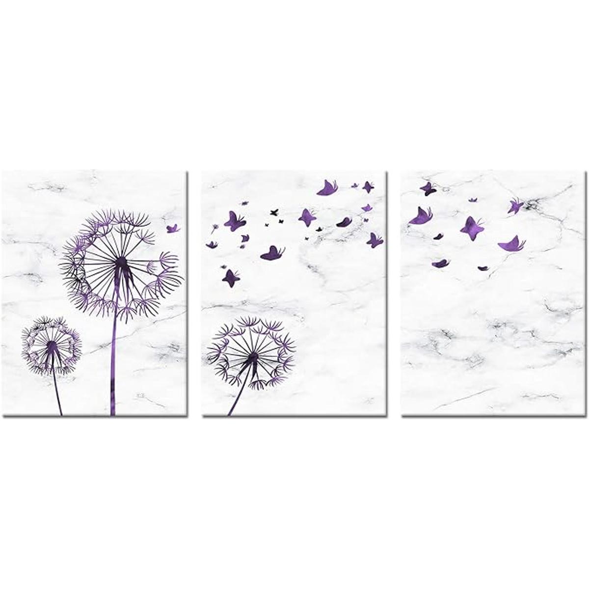 Kalormore Abstracto Purple Diente de León con Mariposas