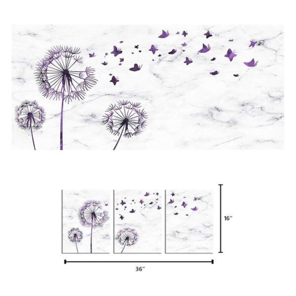 Kalormore Abstracto Purple Diente de León con Mariposas_5