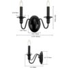 KMaiPem Apliques de pared de vela apliques negros mate_2