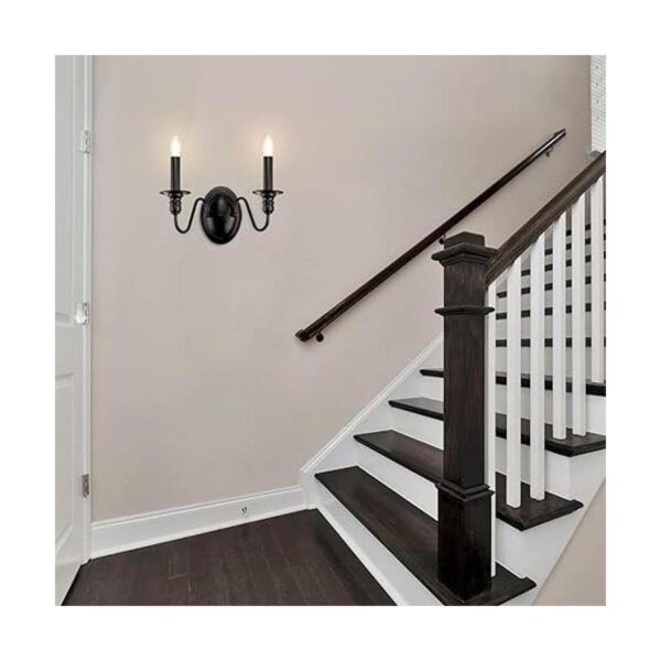 KMaiPem Apliques de pared de vela apliques negros mate_5