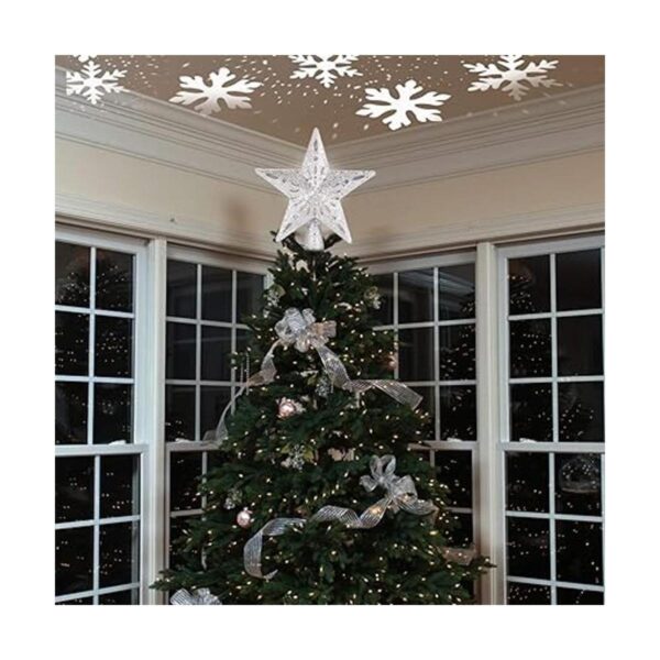Decoración para árbol de Navidad con estrella iluminada_2