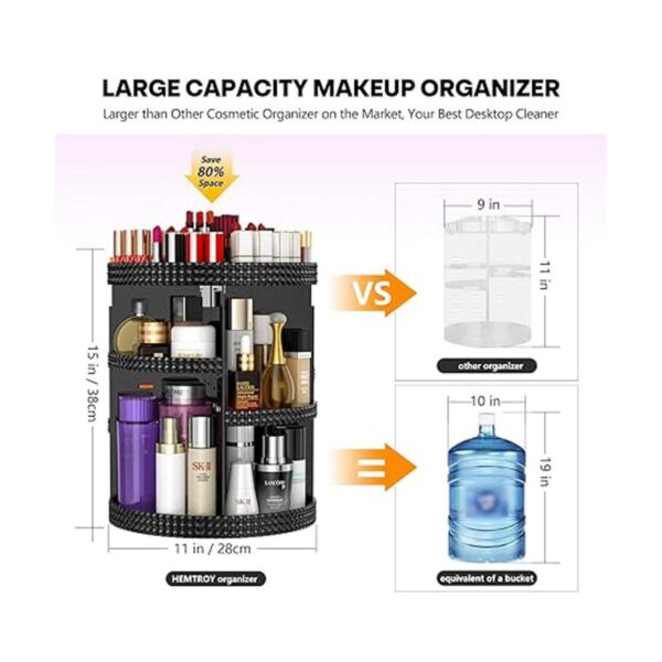 HEMTROY Organizador de maquillaje giratorio de 360 grados_3