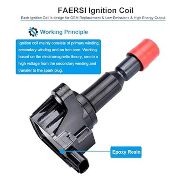 FAERSI Paquete de 4 bobinas de encendido para Honda Fit_3