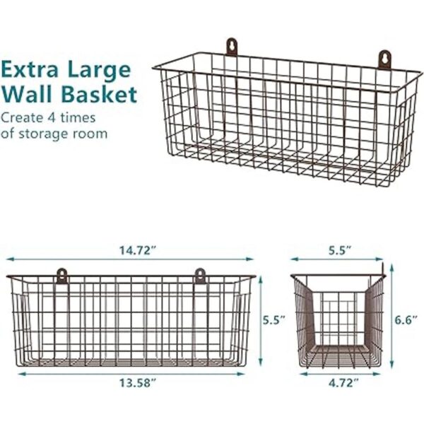 MaraFansie Extragrande Cesta de alambre para colgar en