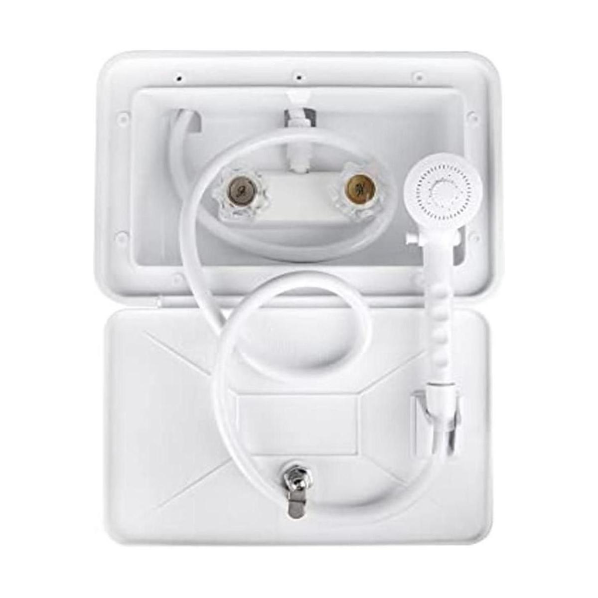 OYMOV Caja de ducha exterior con cerradura para