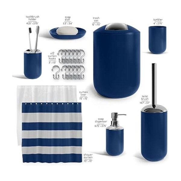 Juego de accesorios de baño azul marino juego de 9 piezas_2