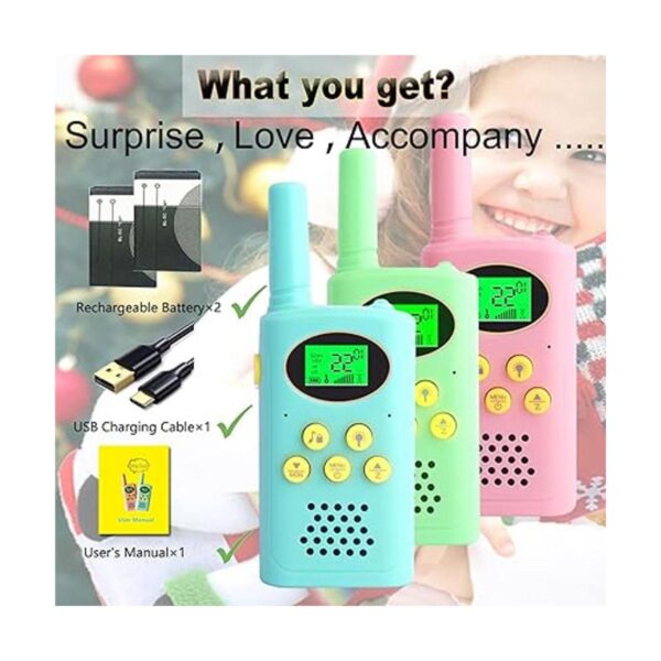POKPOW Walkie Talkies recargables para niños 22 canales_6