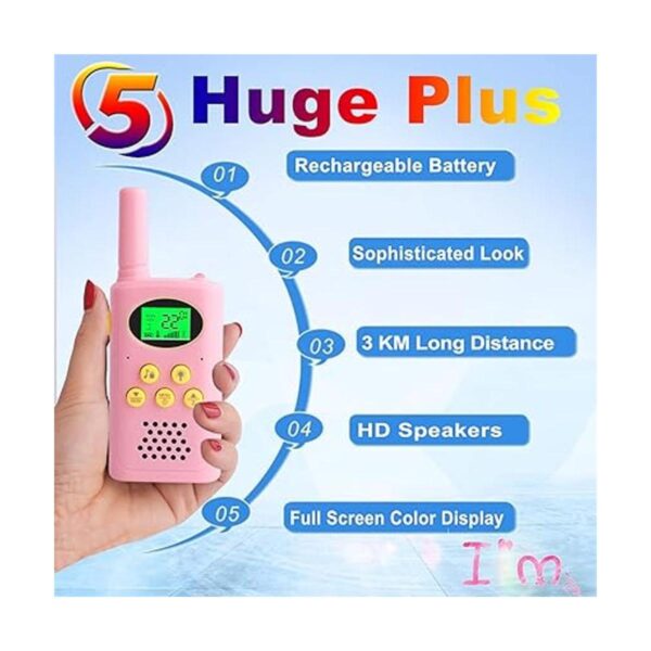 POKPOW Walkie Talkies recargables para niños 22 canales_2