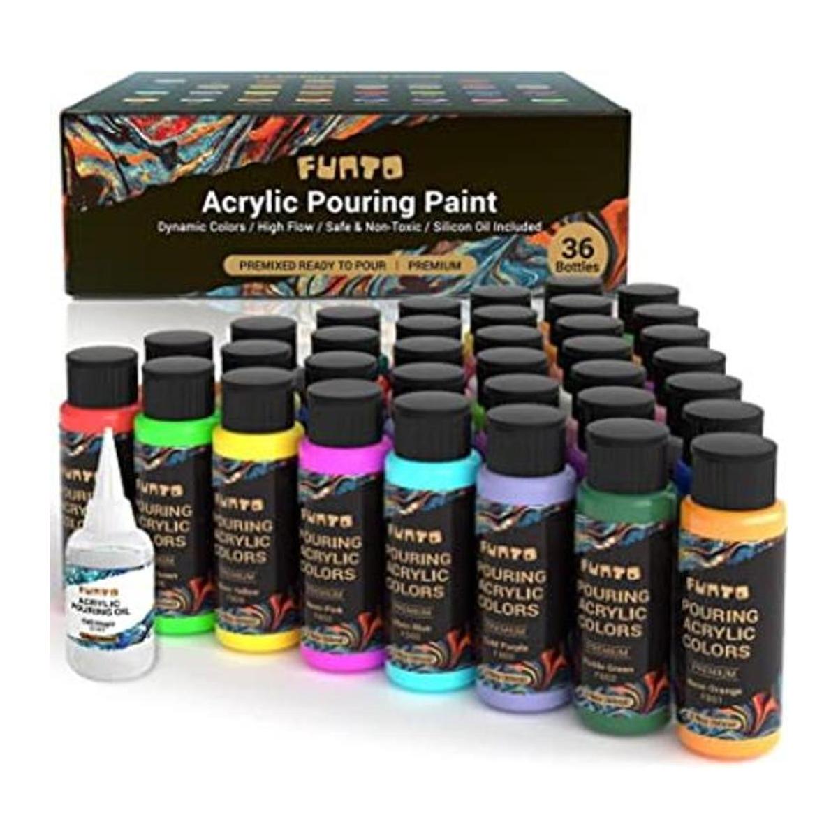 Funto Pintura acrílica para vertido juego de 36 botellas