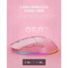 DAREU Ratón inalámbrico para juegos con cable rosa DAREU_4