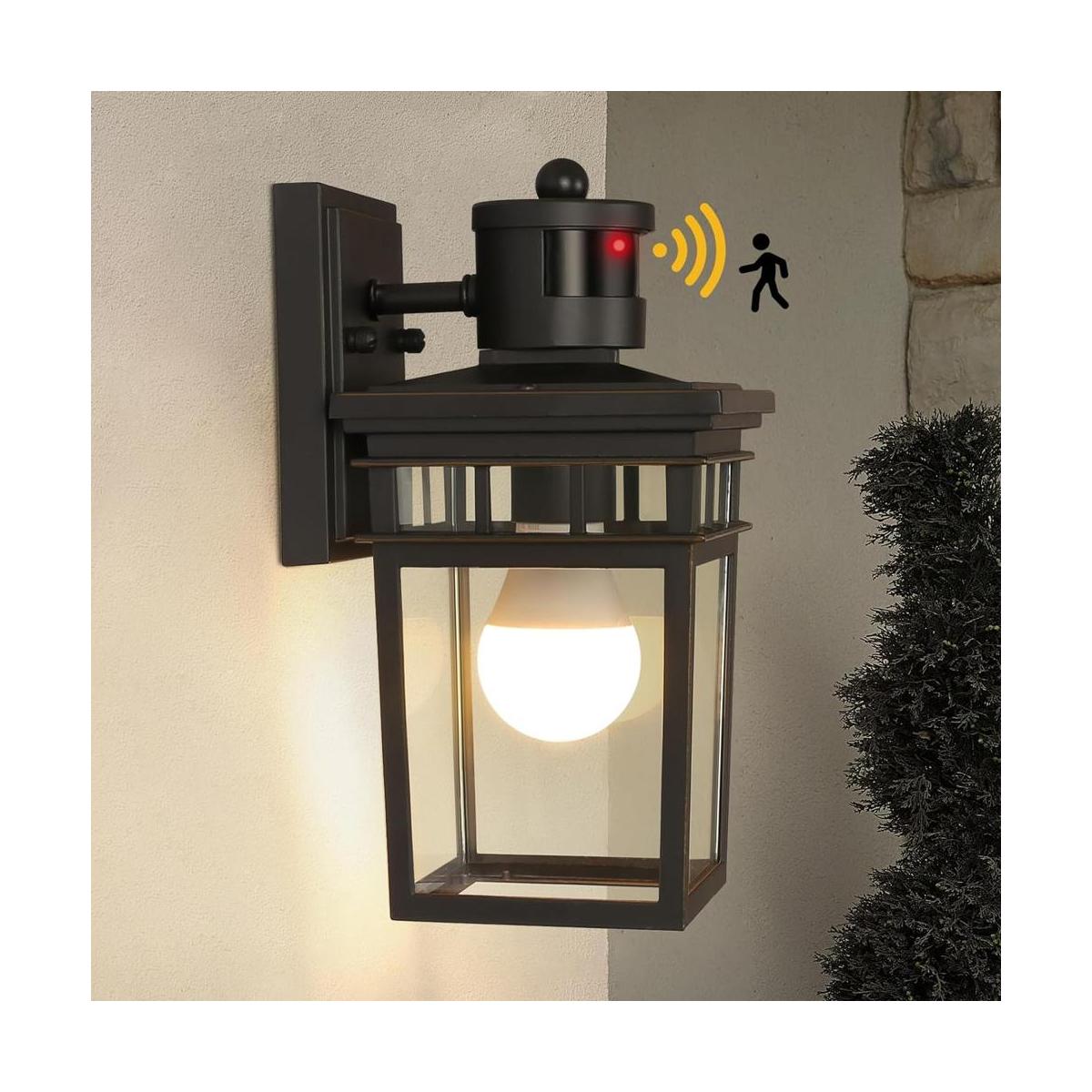 Farol de pared con sensor de movimiento para exteriores
