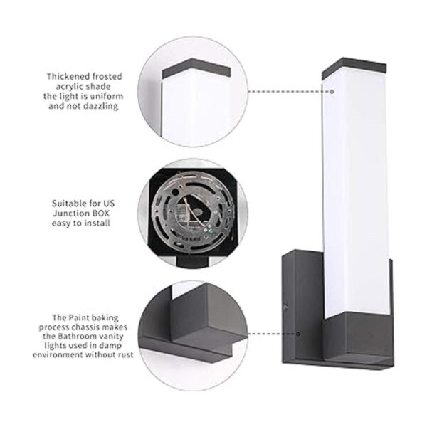 Aplique de pared negro para decoración de casa luces LED_6