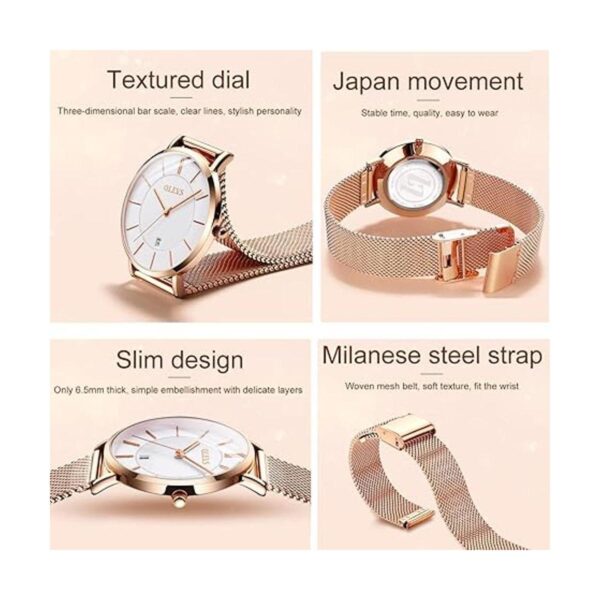 OLEVS Juego de reloj para mujer con moderno vestido_4